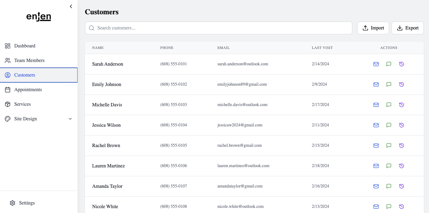 Customer engagement dashboard